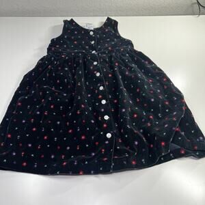 VTG Oshkosh USA Floral Flower Dress Jumper 100% Cotton Girls Size 6